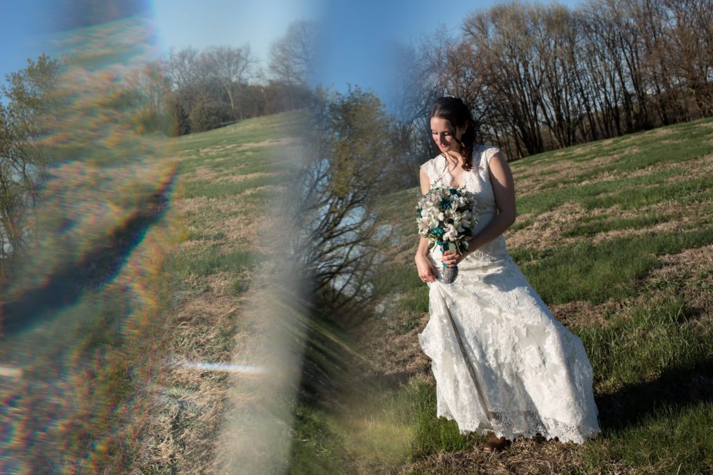 Spring Wedding Adventure bride through a prism