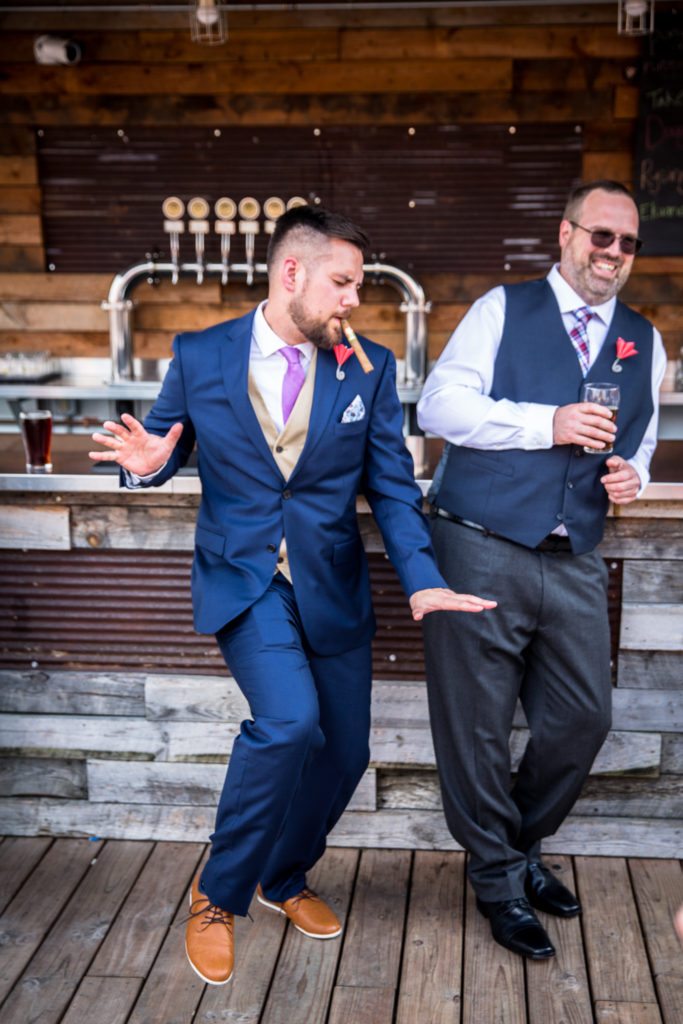 Fun pose from groom Minneapolis Wedding