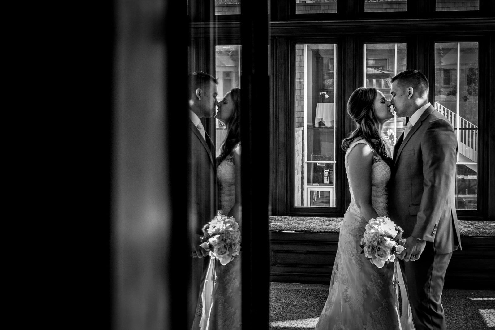 American Swedish Institute Wedding romantic couple kiss