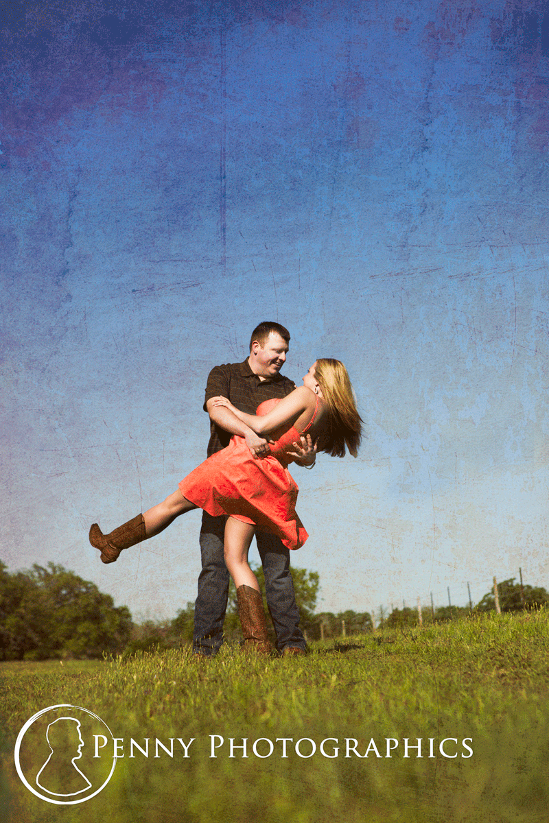 Engagement photos in the country side La Grange TX
