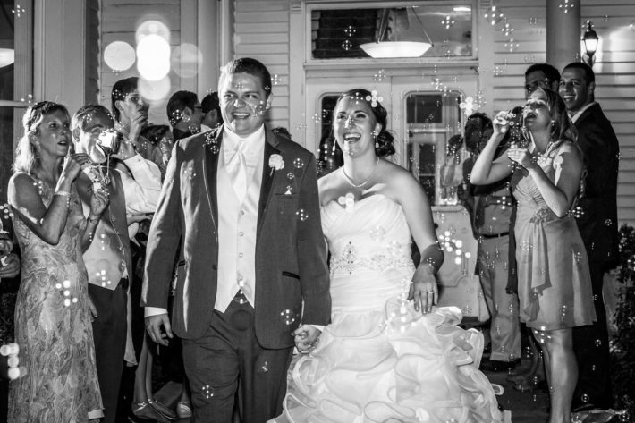 BLACK AND WHITE COUPLE END OF NIGHT Allan House Wedding