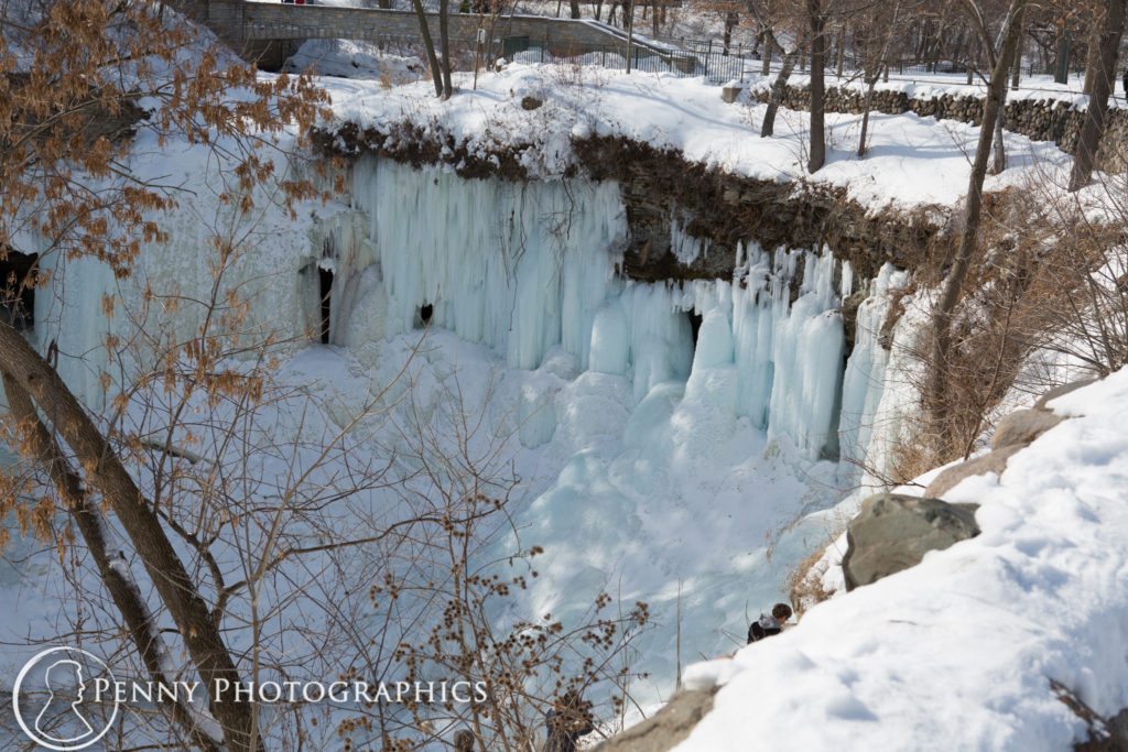 Minnehaha Frozen Falls Adventure exterior of frozen falls
