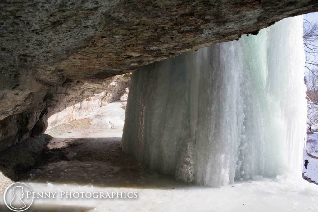 Minnehaha Frozen Falls Adventure column of frozen falling water