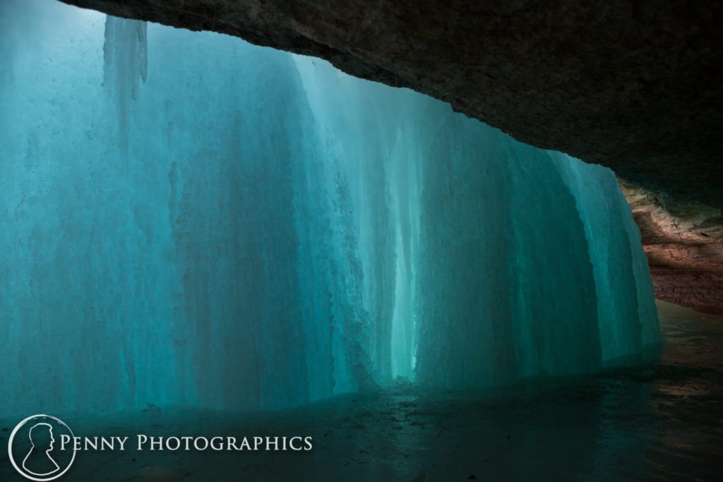 Minnehaha Frozen Falls Adventure behind the frozen falls