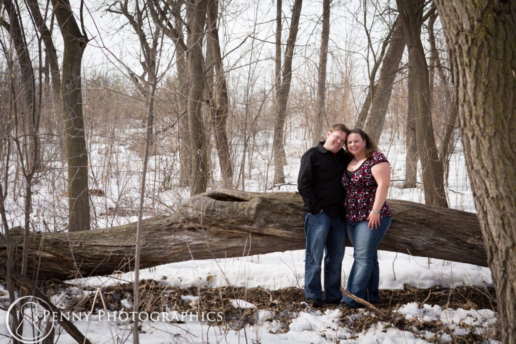 Como Conservatory Engagement portraits in a frozen winter forest