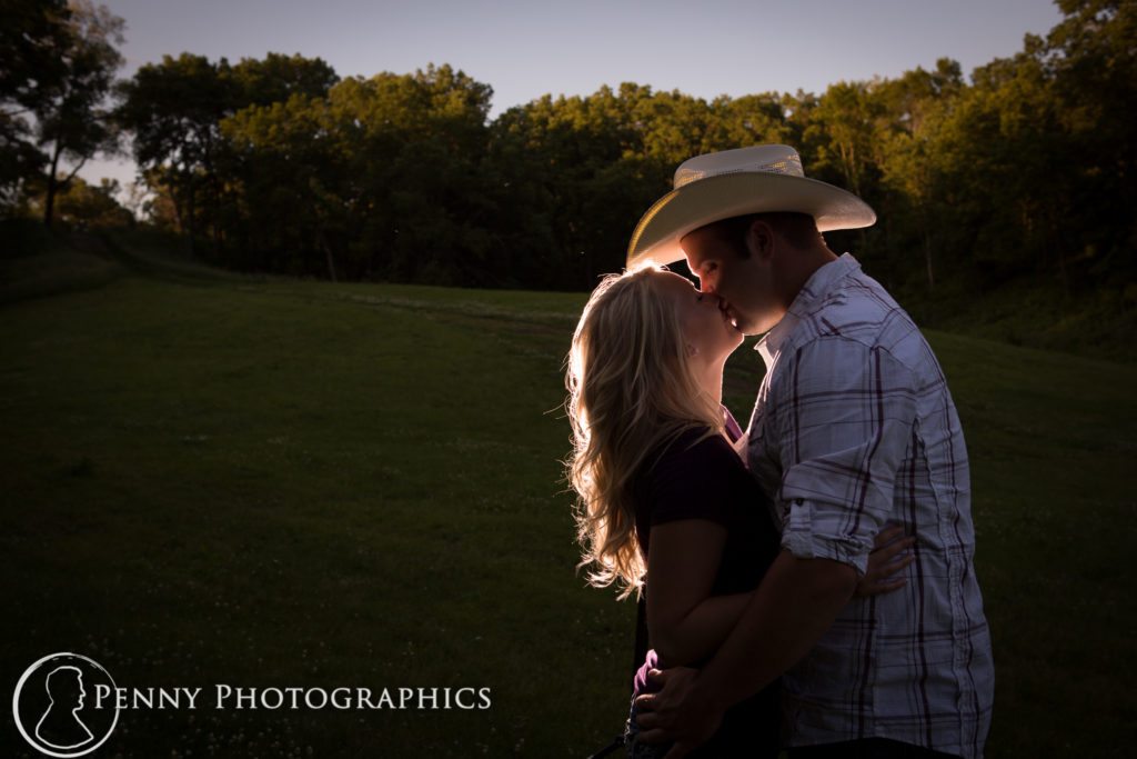 Cowboy Engagement sunset couple portrait