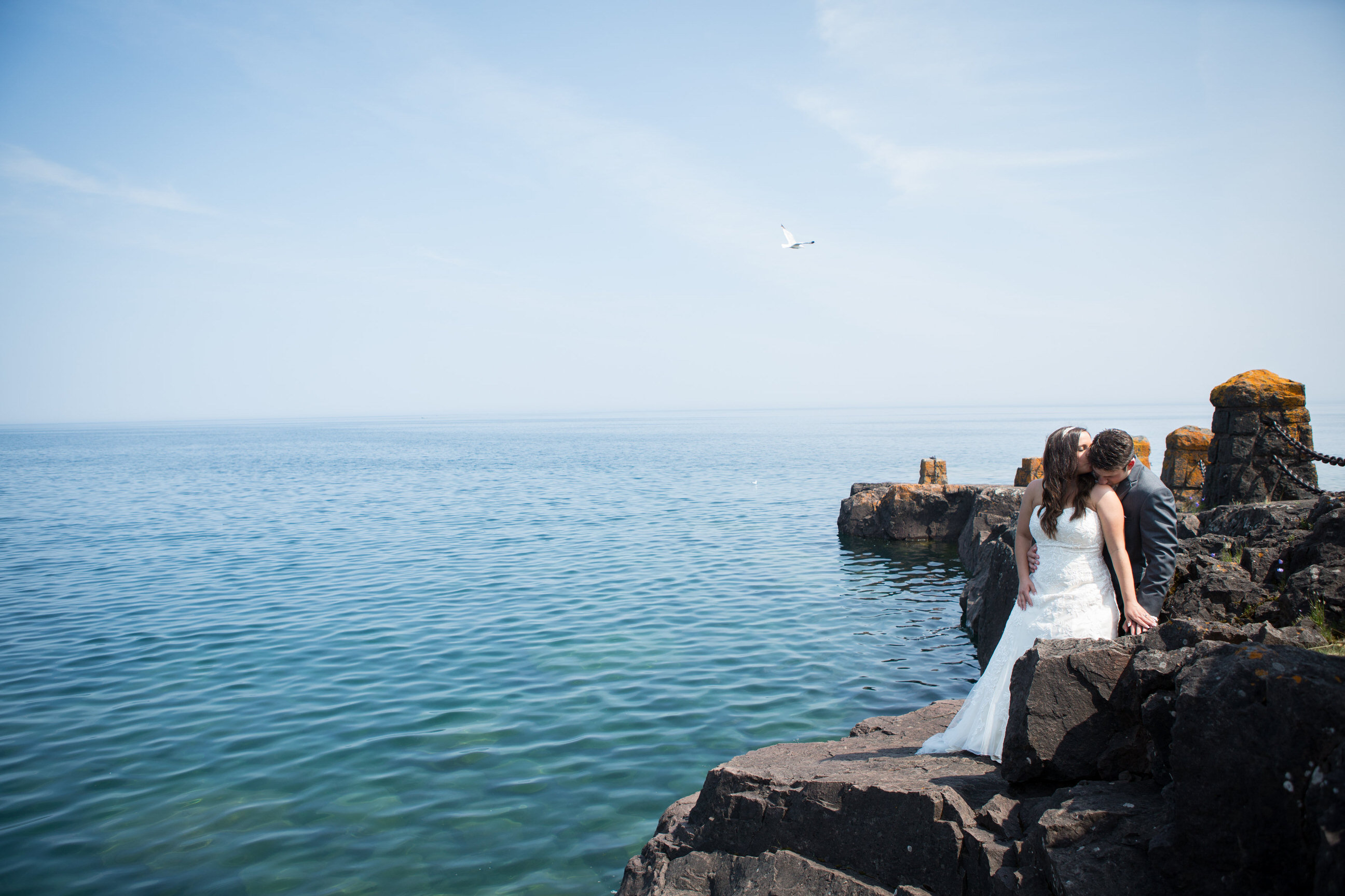 Couple in front of Great Lakes