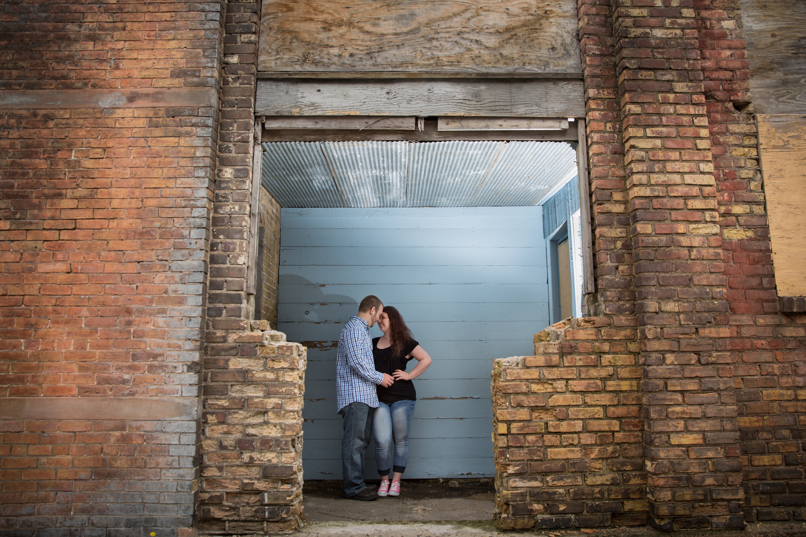Couple in brick frame