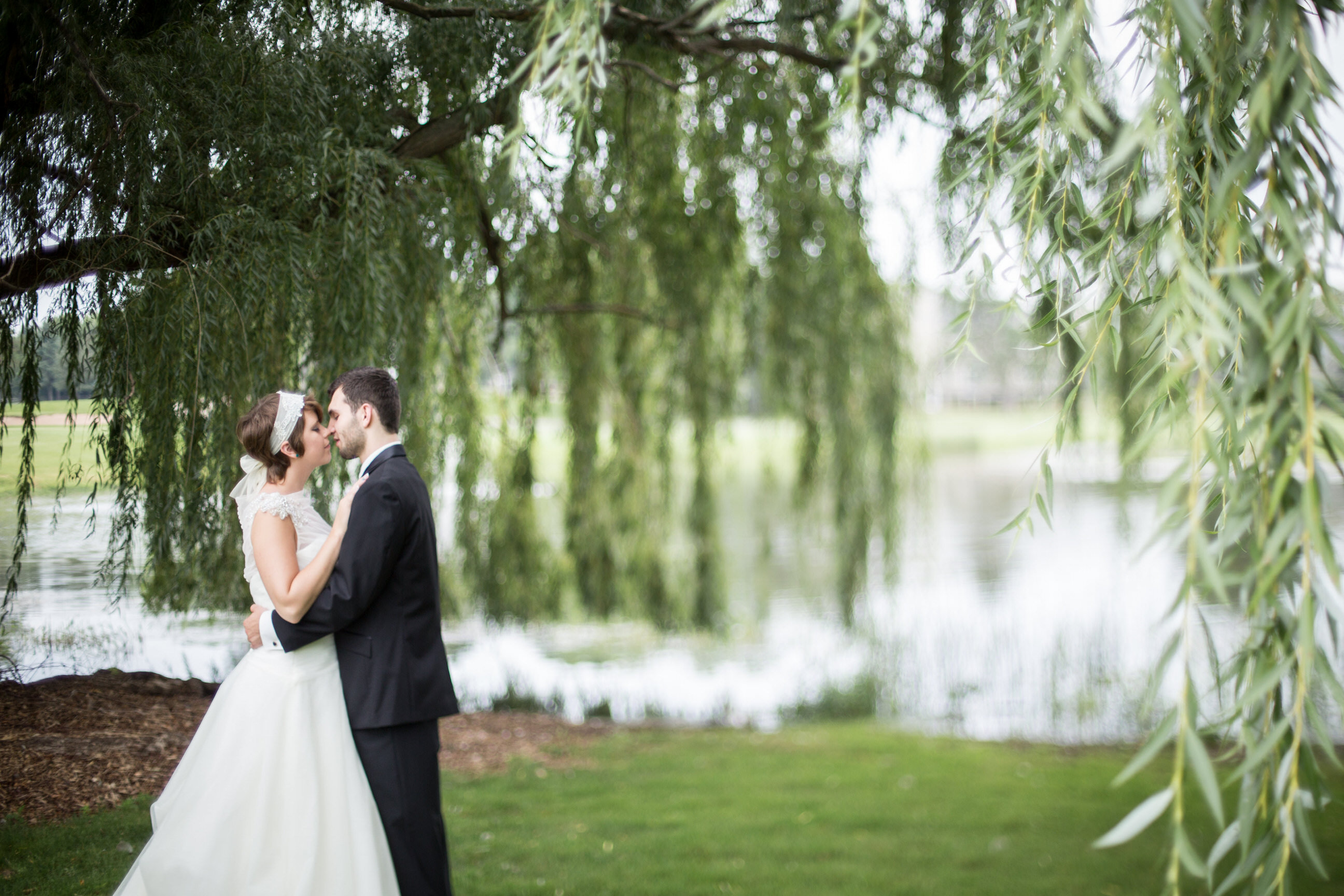 Bride and Groom by lake