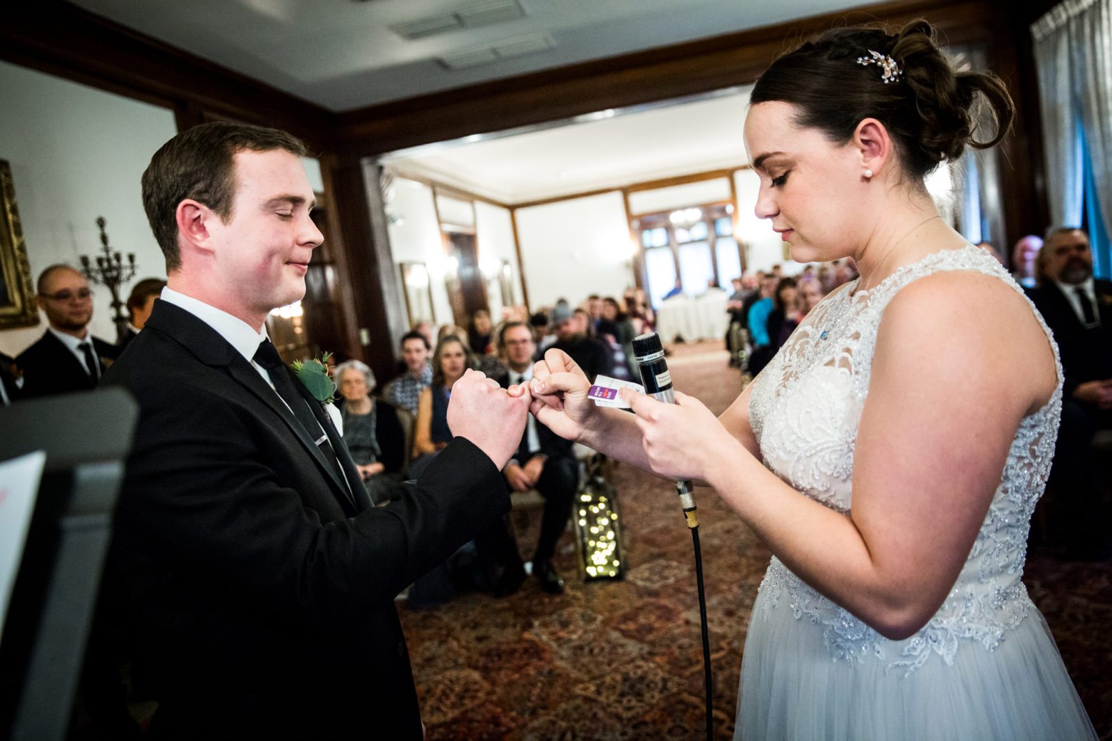 gale mansion wedding pinky promise ceremony