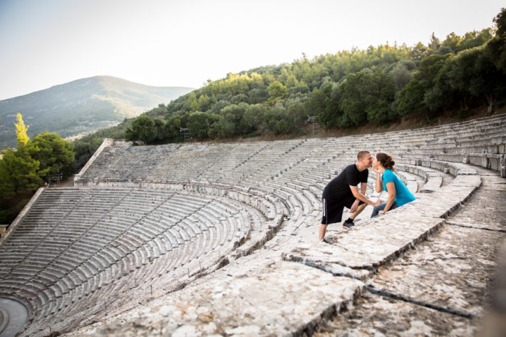 Epidavros romantic theater pause