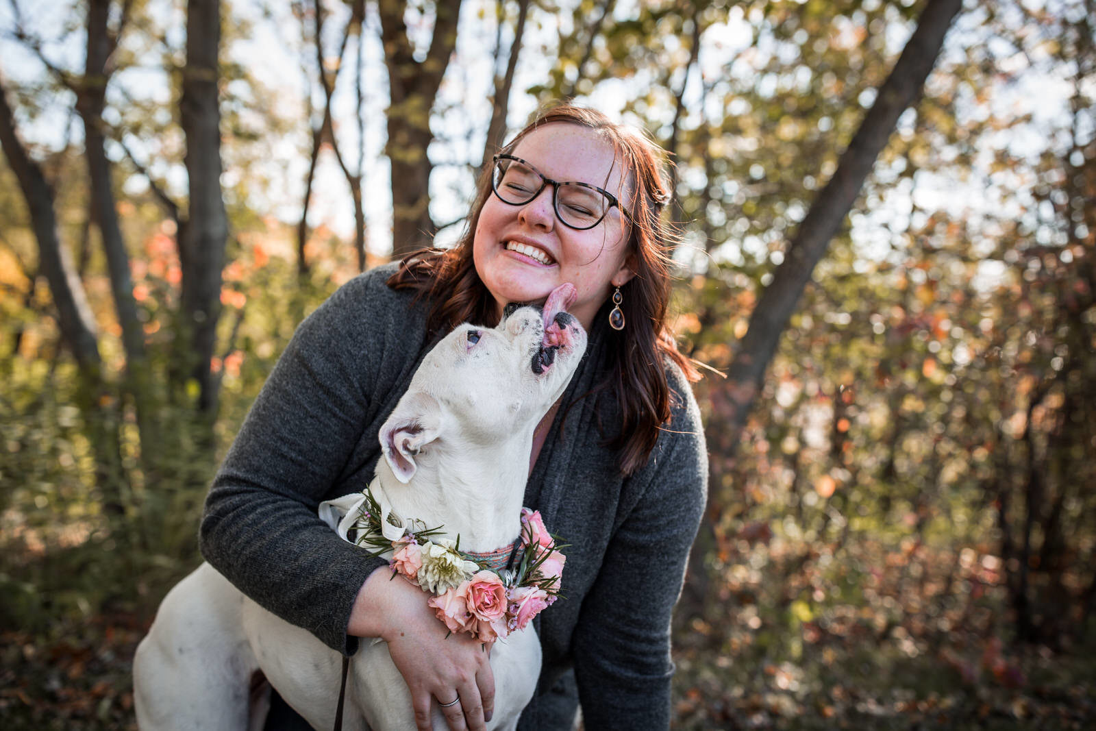 Park Engagement Session kisses from chloe puppy