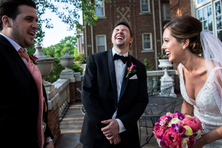 Calhoun Beach Club Wedding couple sharing a laugh