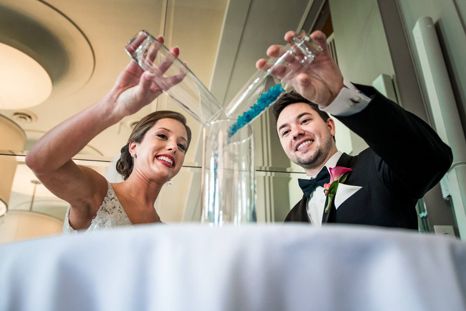 Calhoun Beach Club Wedding couple sharing glass ceremony