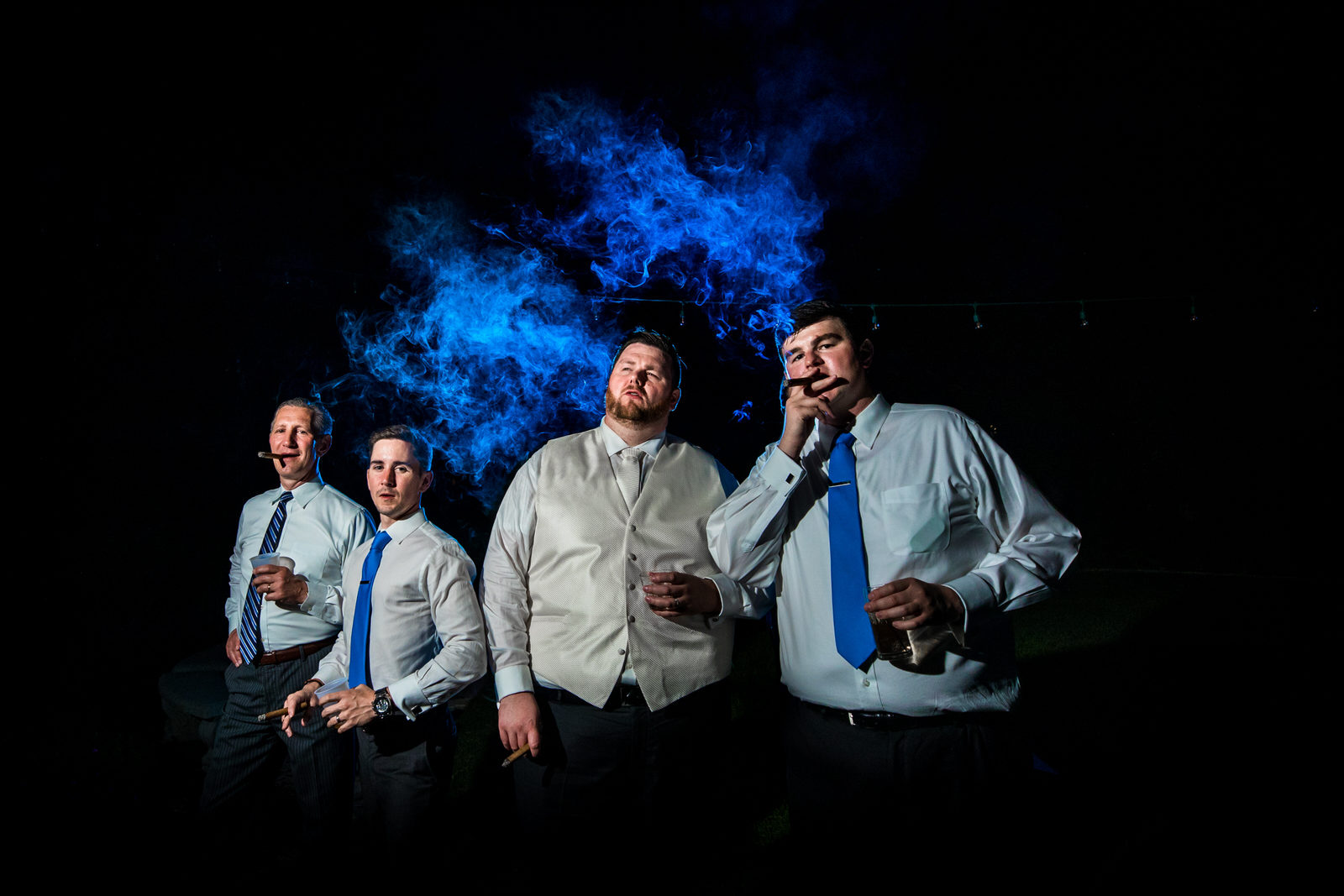 Saint Paul Wedding groomsmen with their cigars