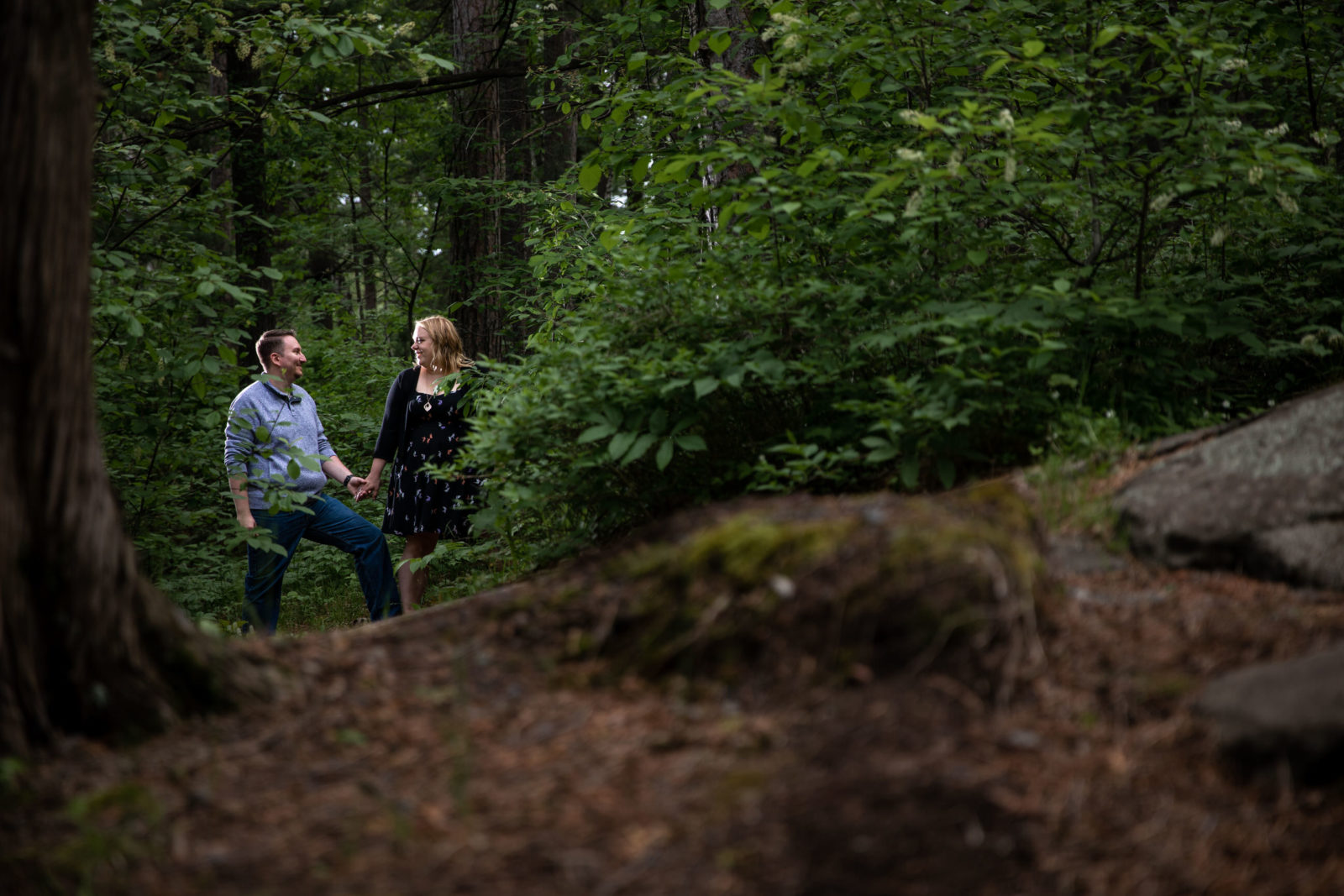 Down the trail at Lake Superior Zoo Engagement Session