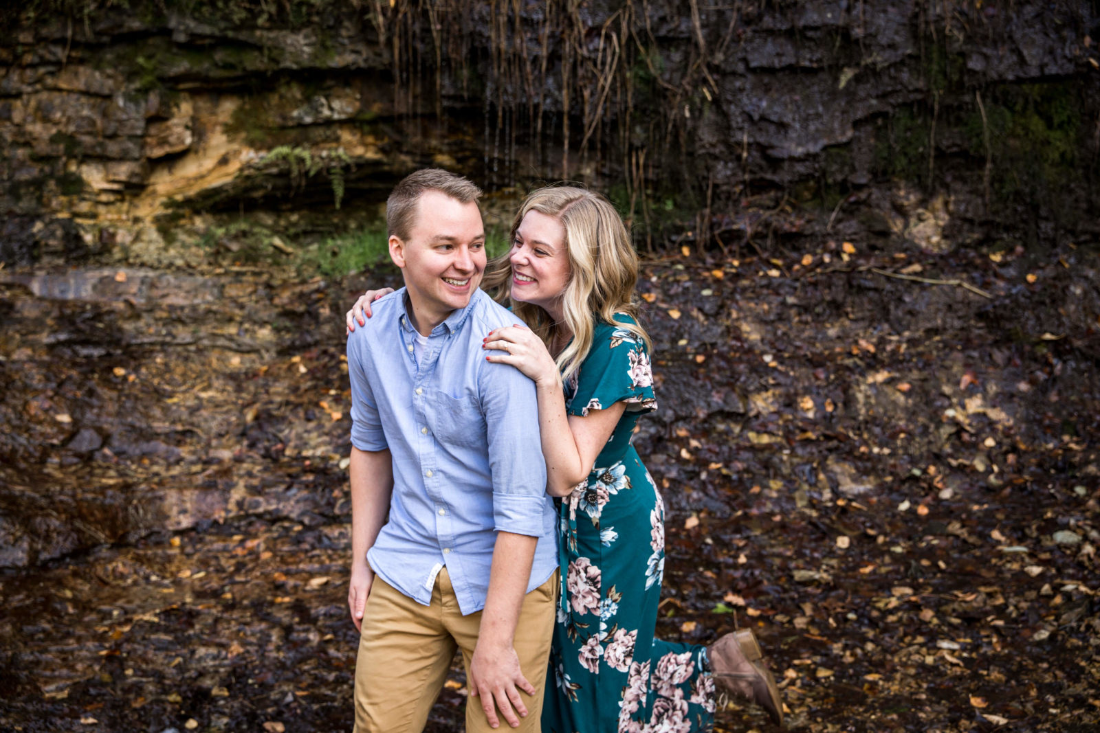 fall engagement photo of couple